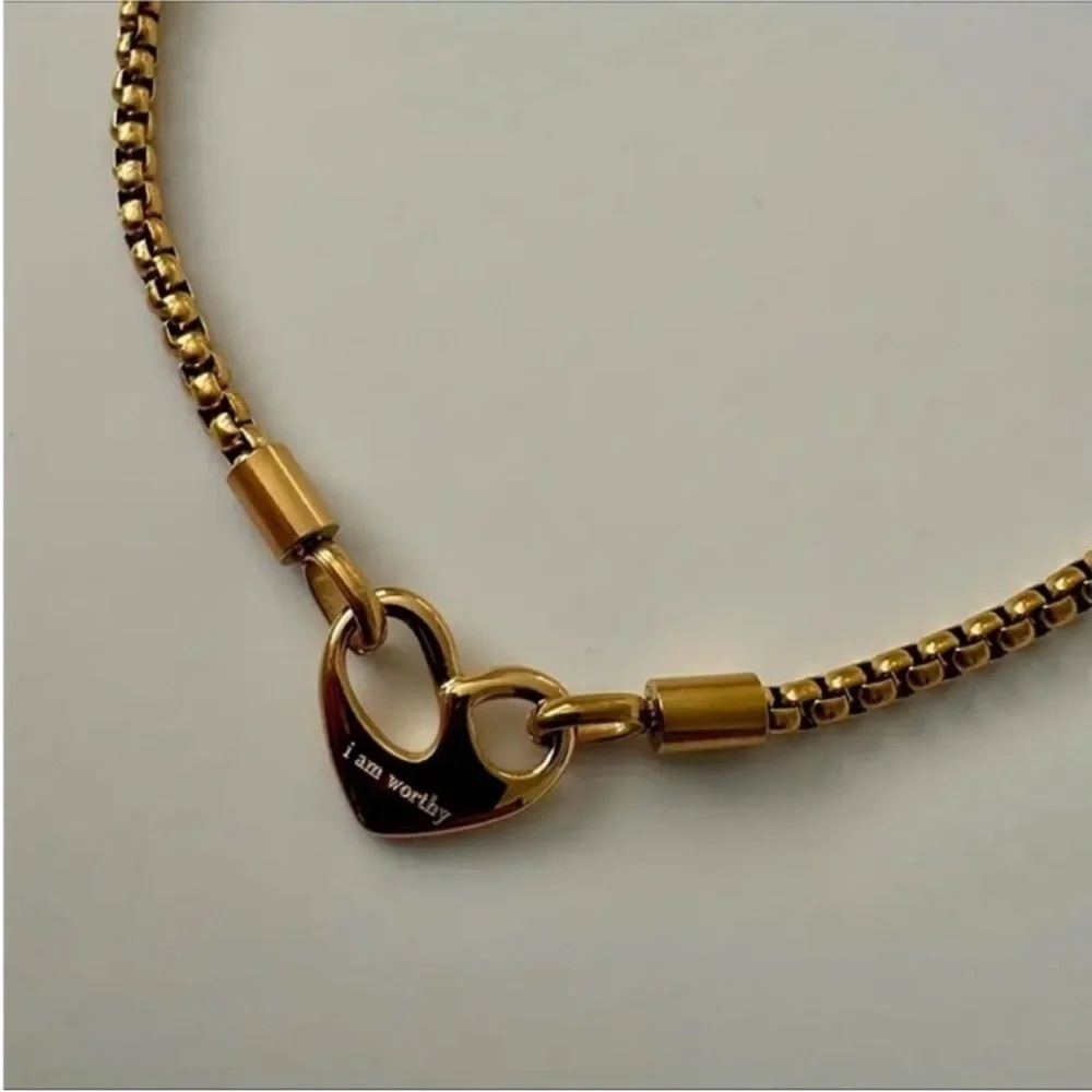 New! Anthropologie 18K Gold Plated “I Am Worthy” Necklace (3028) NWOT